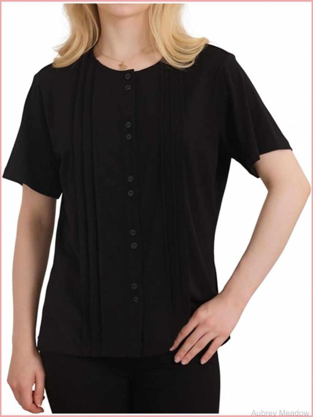 Merino Wool Button Front Cardigan - Lightweight Short Sleeve Women's Top